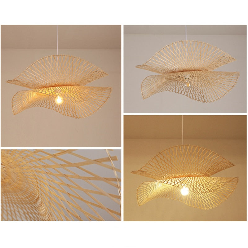 Modern Bamboo Pendant Lights Asian Style Handmade Hanglamp Lighting Kitchen Island Pendant Lamp Restaurant Chandeliers Luminaire Dsers