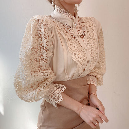 Women's Lace Blouse with Petal Sleeve Pattern Dsers