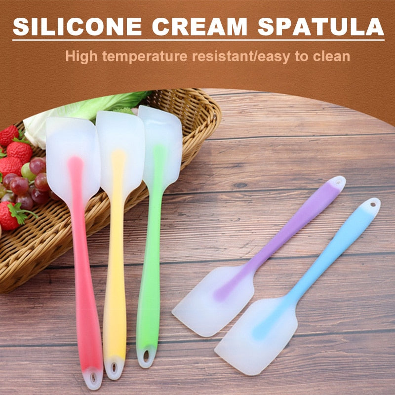 Silicone Cream Baking Scraper Non Stick Butter Spatula Cutter Chocolate Smoother Heat Resistant Kitchen Pastry Tools Scraper Dsers