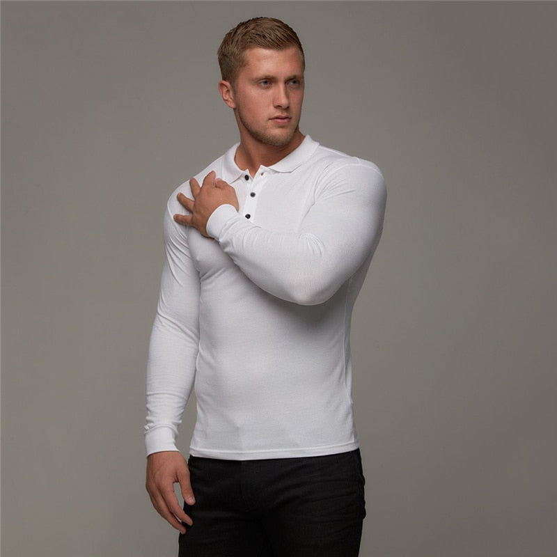 Men's Long Sleeve Cotton Polo Shirt Dsers