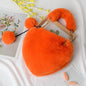 Women's Fuzzy Heart Shaped Plush Handbag Dsers