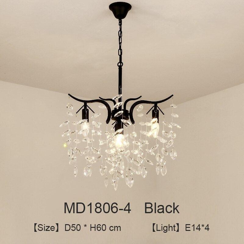 Nordic LED Crystal Chandeliers Gold Black Chandelier Luxury Lighting Kitchen Dining Living room Bedroom Lamp lustre pendente Dsers