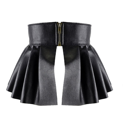 Women's PU Leather Elastic Wide Skirt Waist Belt Dsers