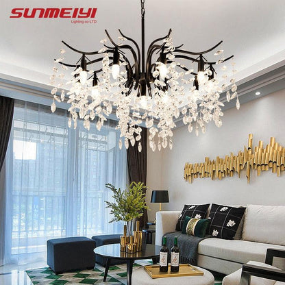 Nordic LED Crystal Chandeliers Gold Black Chandelier Luxury Lighting Kitchen Dining Living room Bedroom Lamp lustre pendente Dsers