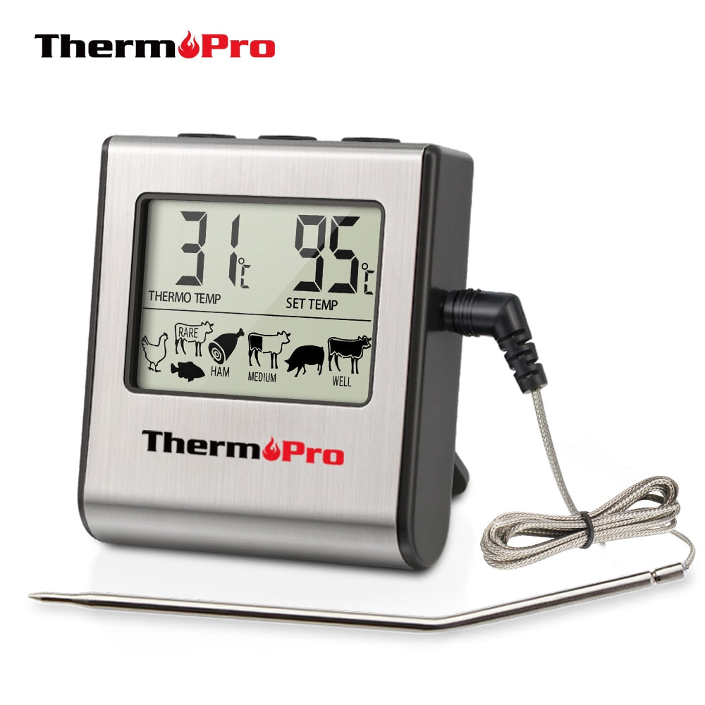 TP16 Digital Barbecue Meat Thermometer For Oven Thermomet With Timer Meat Probe Cooking Kitchen Thermometer For Meat Dsers