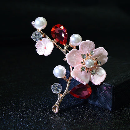 Shell And Pearl Flower Brooch Dsers