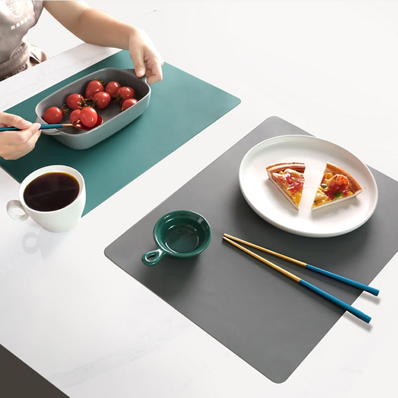 Silicone Waterproof Placemats Table Mat Heat Insulation Anti-skidding Washable Durable For Kitchen Dining Dsers