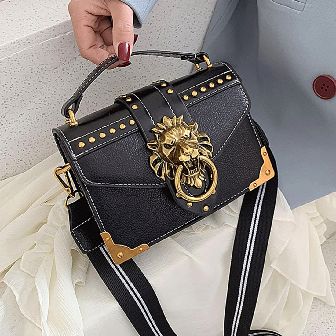 Women's Lion's Head Ring Mini Messenger Bag Dsers