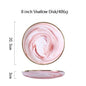 Pink Marble Ceramic Dinnerware Plates Lunch Food Fruit Salad Soup Deep Bowl Tableware Wedding Kitchen Utensils Porcelain Set Dsers