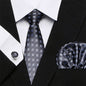 Men's Silk Tie Handkerchief and Cufflinks Set Dsers