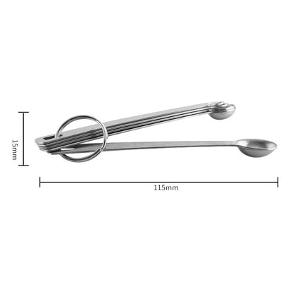 Mini Measuring Spoon Durable Cooking Tools Kitchen Gadgets Tableware Accessories Stainless Steel Portable 5Pcs Dsers