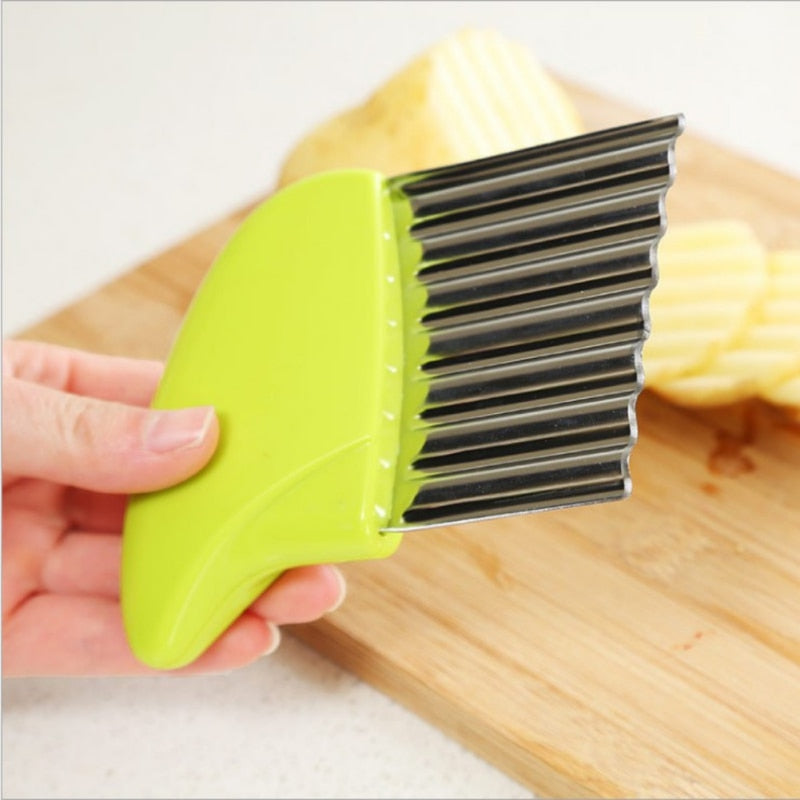 Stainless Steel Potato Chips Making Peeler Cutter Vegetable Kitchen Knives Fruit Tool Knife Accessories Wavy Cutter Dropshiping Dsers