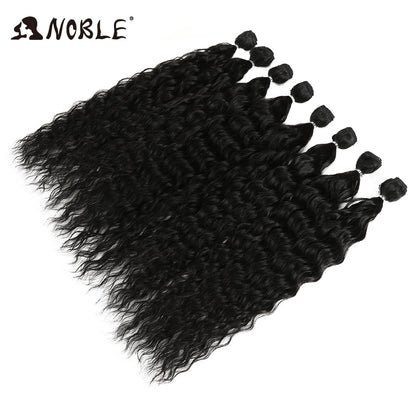 Noble Synthetic Hair Body Weave 20 Inch 8pcs/lot Afro Kinky Curly Hair Ombre Bundles Hair Extension Synthetic Hair Wave