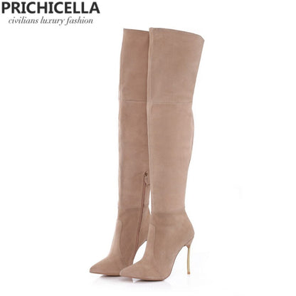 Women's Iron Heel Thigh High Stiletto Boots Dsers