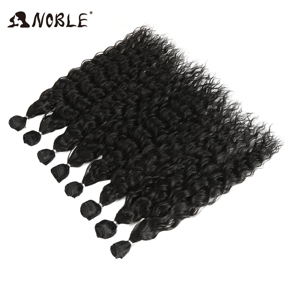 Noble Synthetic Hair Body Weave 20 Inch 8pcs/lot Afro Kinky Curly Hair Ombre Bundles Hair Extension Synthetic Hair Wave