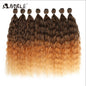 Noble Synthetic Hair Body Weave 20 Inch 8pcs/lot Afro Kinky Curly Hair Ombre Bundles Hair Extension Synthetic Hair Wave