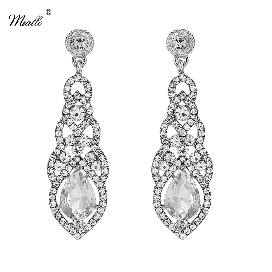 Women's Long Bridal Dangle Earrings Dsers