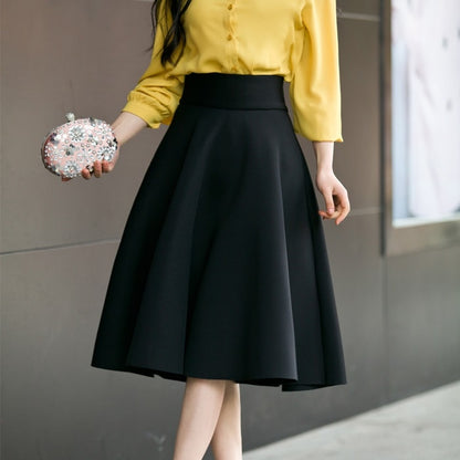 Women's Knee Length Pleated Skirt for Plus Size Women Dsers