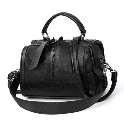 Women's PU Leather Tube Shape Handbag Dsers