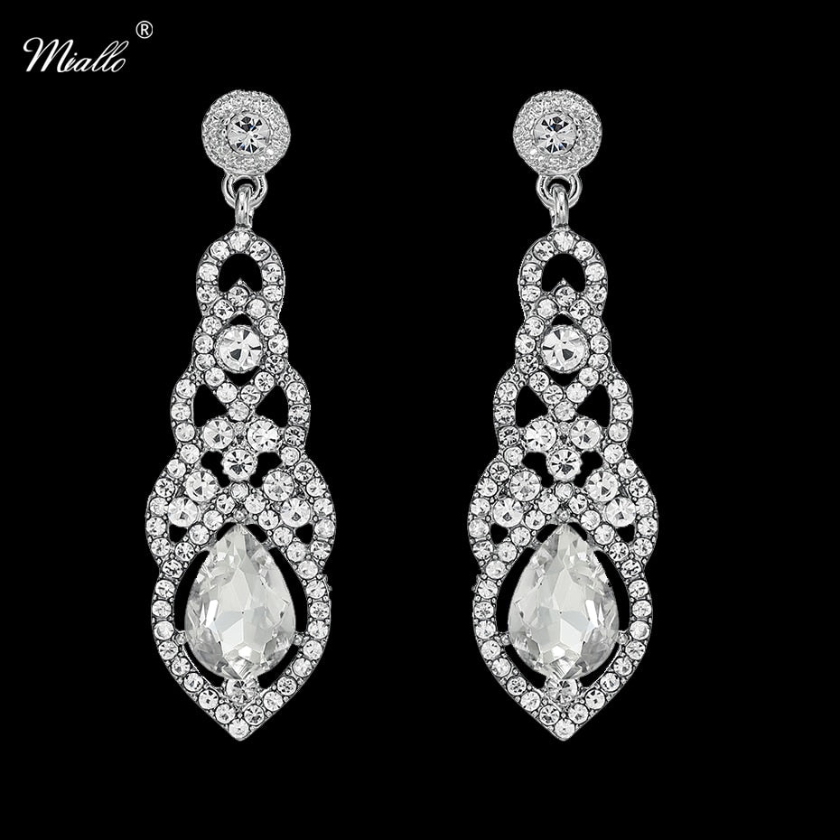 Women's Long Bridal Dangle Earrings Dsers