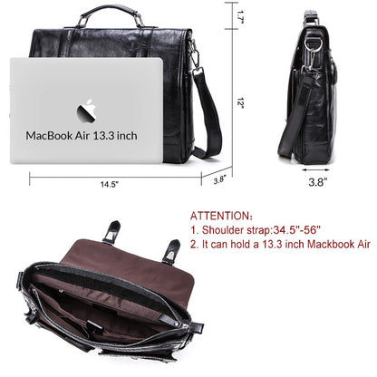 Men's Leather Laptop Briefcase Dsers