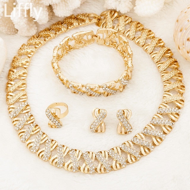 Women's Gold Alloy Bridal Jewelry Sets Dsers