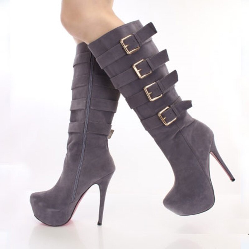 shofoo shoes.New fashion women&#39;s shoes , suede, decorative buckle, knee-hingh boots, high-heeled boots, women boots. SIZE:34-45 Dsers