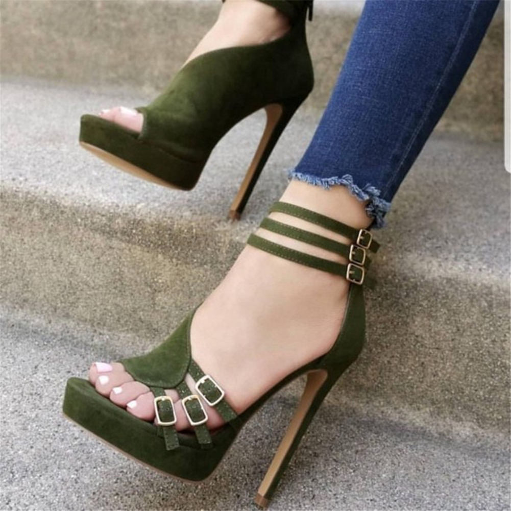 Women's Strap Buckle Stiletto Heels Dsers