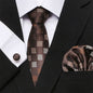 Men's Silk Tie Handkerchief and Cufflinks Set Dsers