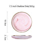 Pink Marble Ceramic Dinnerware Plates Lunch Food Fruit Salad Soup Deep Bowl Tableware Wedding Kitchen Utensils Porcelain Set Dsers