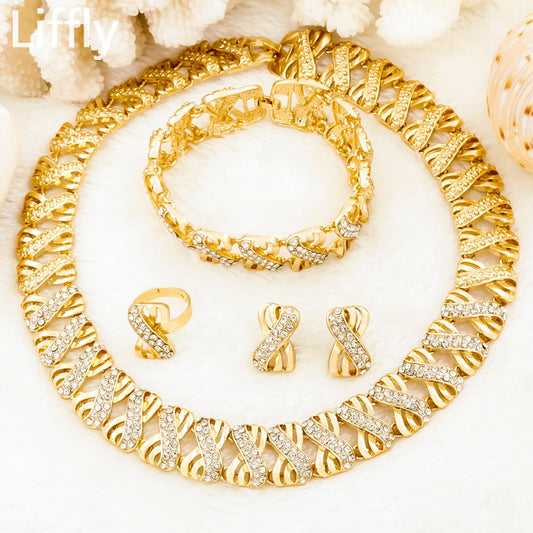 Women's Gold Alloy Bridal Jewelry Sets Dsers