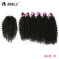 Noble Synthetic Hair Weave 16-20 inch 7Pieces/lot Afro Kinky Curly Hair Bundles With Closure synthetic  lace For Black Women