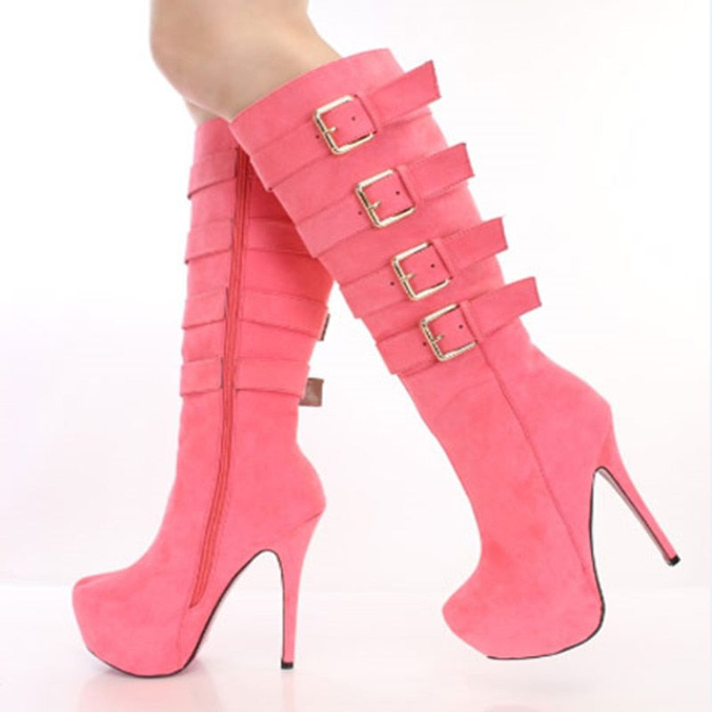 shofoo shoes.New fashion women&#39;s shoes , suede, decorative buckle, knee-hingh boots, high-heeled boots, women boots. SIZE:34-45 Dsers