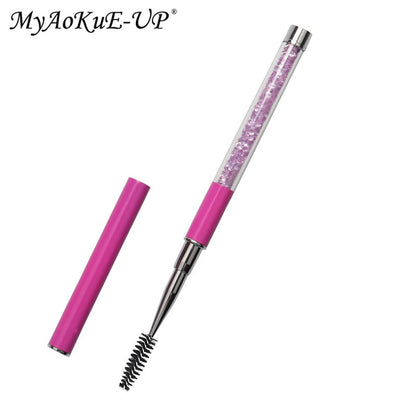 Rhinestone Lash Brush Reusable Eyelash Brushes Mascara Wand Applicator Eyelash Extension Makeup Tool