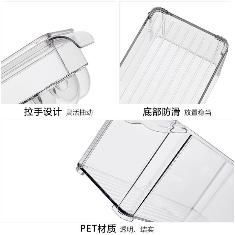 Refrigerator Organizer Artifacts Plastic Rectangular Drawer Storage Box Acrylic Kitchen Rangement Food Container Dsers