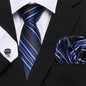 Men's Silk Tie Handkerchief and Cufflinks Set Dsers