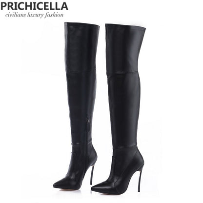 Women's Iron Heel Thigh High Stiletto Boots Dsers