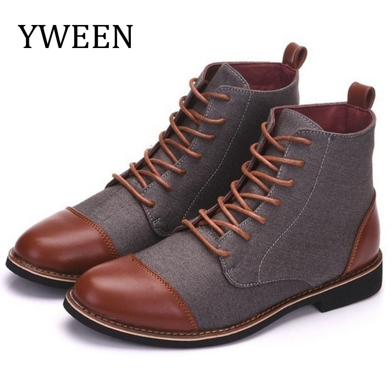 YWEEN Men's Fashion Oxford Ankle Boots Dsers