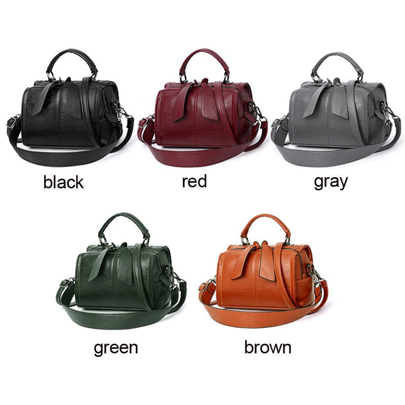 Women's PU Leather Tube Shape Handbag Dsers