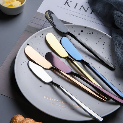 Stainless Steel Cheese Dessert Jam Spreaders Butter Knife Fruit Fork Westen Cutlery Breakfast Tool Tableware Kitchen Supplier Dsers