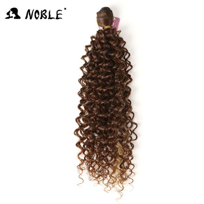 Noble Synthetic Hair Weave 16-20 inch 7Pieces/lot Afro Kinky Curly Hair Bundles With Closure synthetic  lace For Black Women