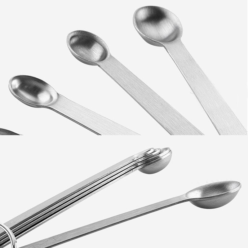 Mini Measuring Spoon Durable Cooking Tools Kitchen Gadgets Tableware Accessories Stainless Steel Portable 5Pcs Dsers