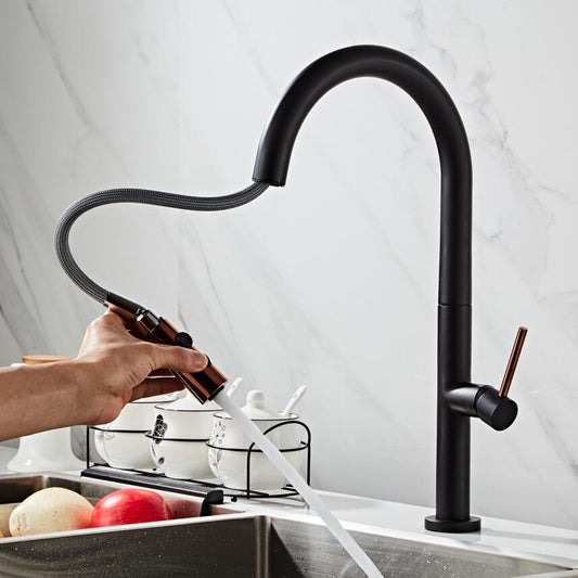 Pull Out Kitchen Faucet Rose Gold and White Sink Mixer Tap 360 Degree Rotation Kitchen Mixer Taps Kitchen Tap Dsers