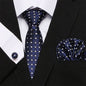 Men's Silk Tie Handkerchief and Cufflinks Set Dsers