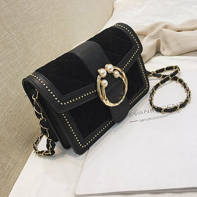 Women's Luxury Rivet Pearl Handbag Dsers