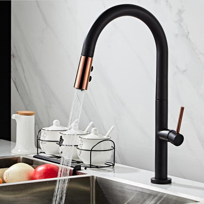 Pull Out Kitchen Faucet Rose Gold and White Sink Mixer Tap 360 Degree Rotation Kitchen Mixer Taps Kitchen Tap Dsers