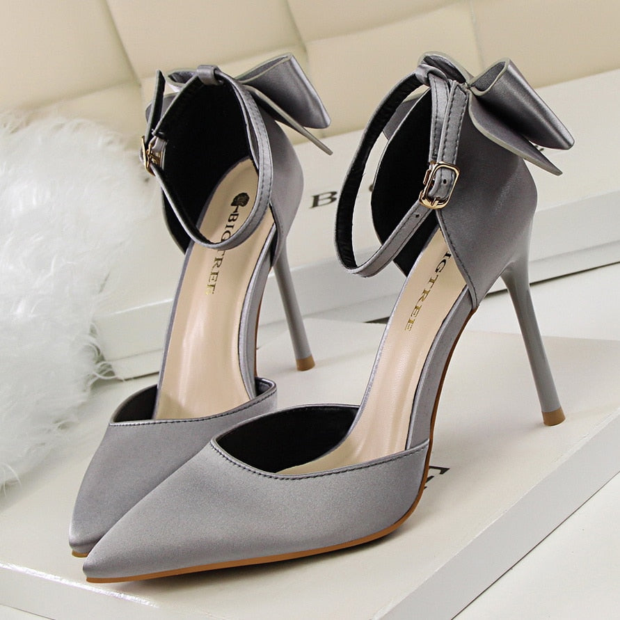 Women's Pointed Toe Bow Strap Stilettos Dsers