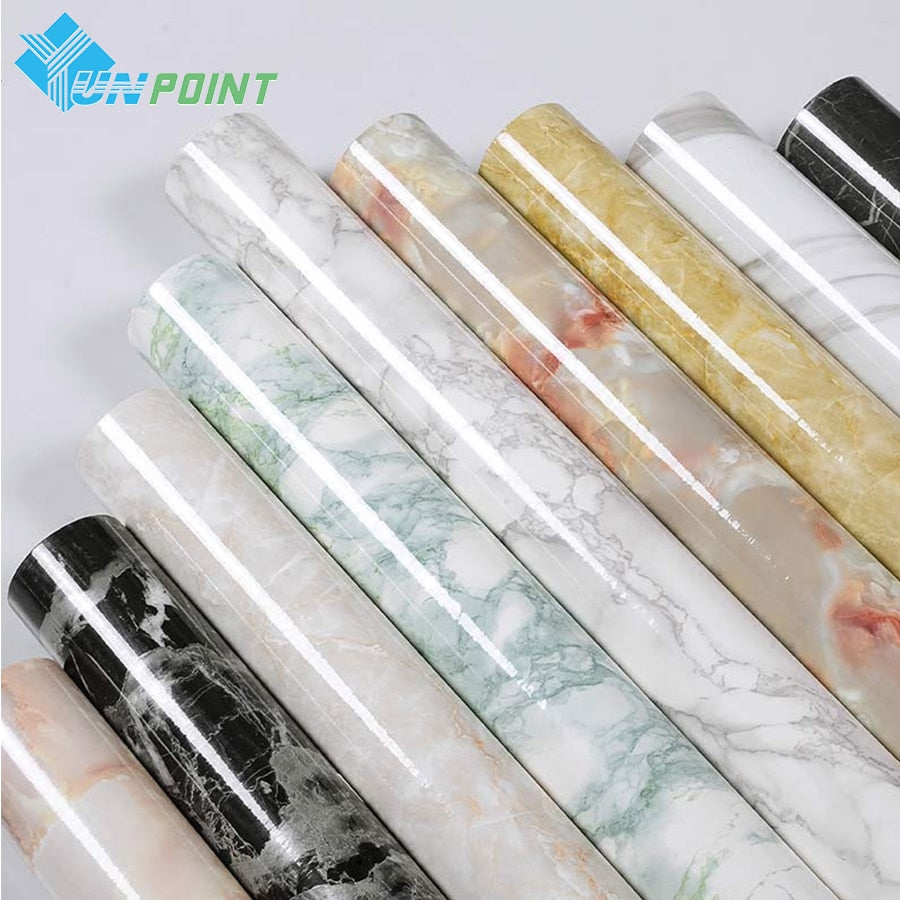 Modern Marble Wall Stickers Bathroom Waterproof Kitchen Oilproof Bar Counter Decorative Film Self-Adhesive Furniture Wallpaper Dsers