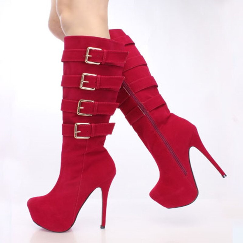 shofoo shoes.Beautiful and fashionable women&#39;s shoes, suede, decorative buckle, knee-hingh boots, high-heeled boots.SIZE:34-45 Dsers