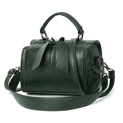 Women's PU Leather Tube Shape Handbag Dsers